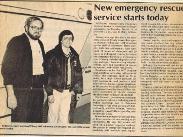 Ed Bowen and Alan Wilson pictured on the first day of operations. (Photo Wooster Daily Record March 1981)